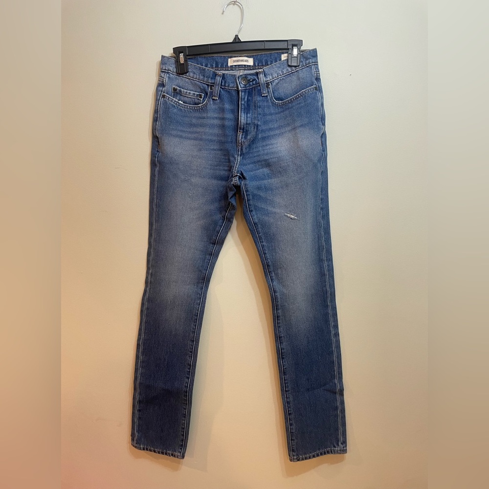 Good Threads Lightly distressed boot cut jeans